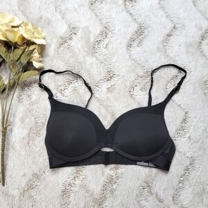 Secret Treasures Intimate Black Mesh Panel Accent Bra Size 32C